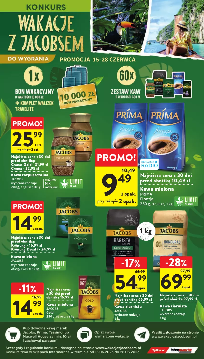 Gazetka promocyjna Intermarche - Gazetka Intermarche - ważna 15.06 do 21.06.2023 - strona 27 - produkty: Jacobs, Kawa, Kawa mielona, Kawa rozpuszczalna, Kawa ziarnista, Prima