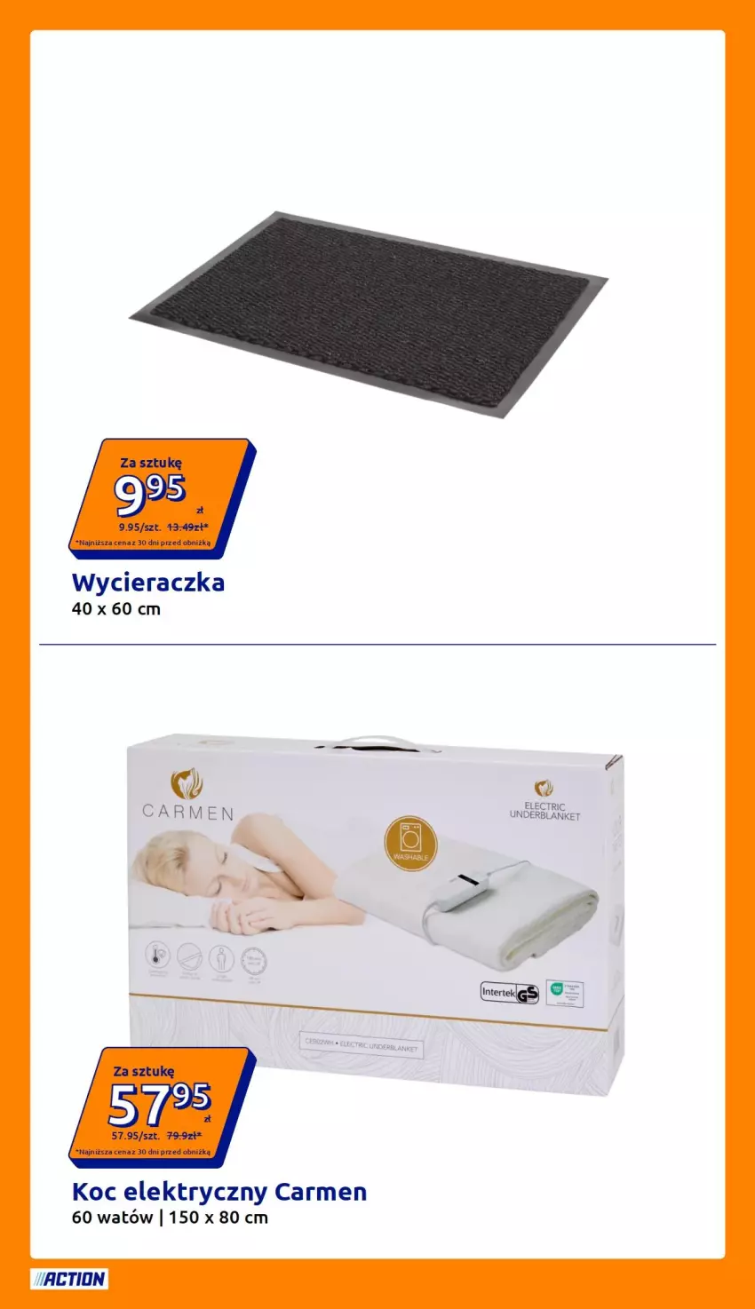 Gazetka promocyjna Action - Gazetka tydzień 44 2026 - ważna 28.10 do 03.11.2026 - strona 2 - produkty: Koc, Wycieraczka