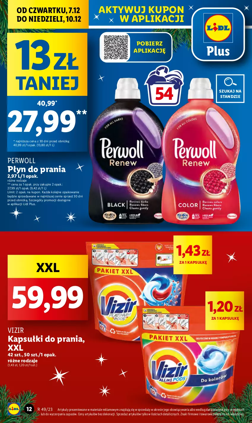 Gazetka promocyjna Lidl - GAZETKA - ważna 07.12 do 10.12.2023 - strona 12 - produkty: Kapsułki do prania, Olej, Perwoll, Płyn do prania, Vizir