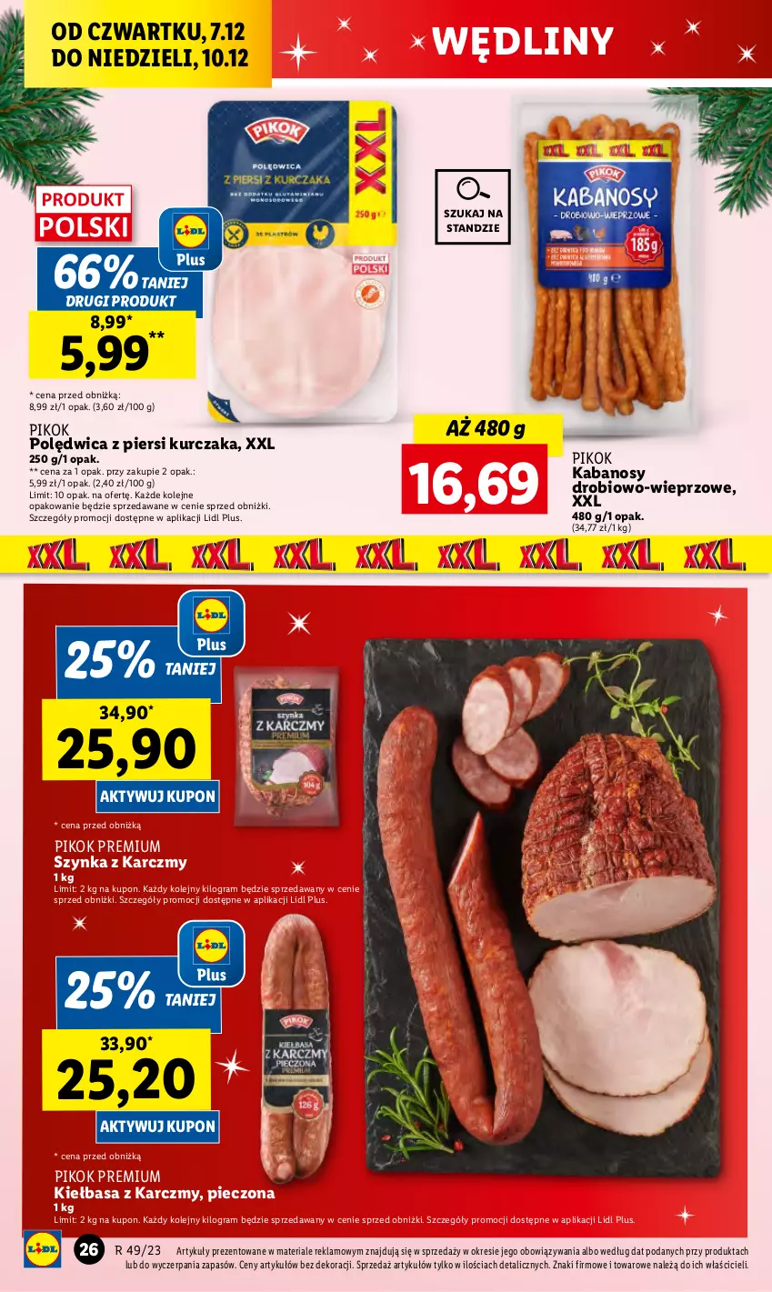 Gazetka promocyjna Lidl - GAZETKA - ważna 07.12 do 10.12.2023 - strona 28 - produkty: Gra, Kabanos, Kiełbasa, Kurczak, Olej, Piec, PIKOK, Polędwica, Szynka