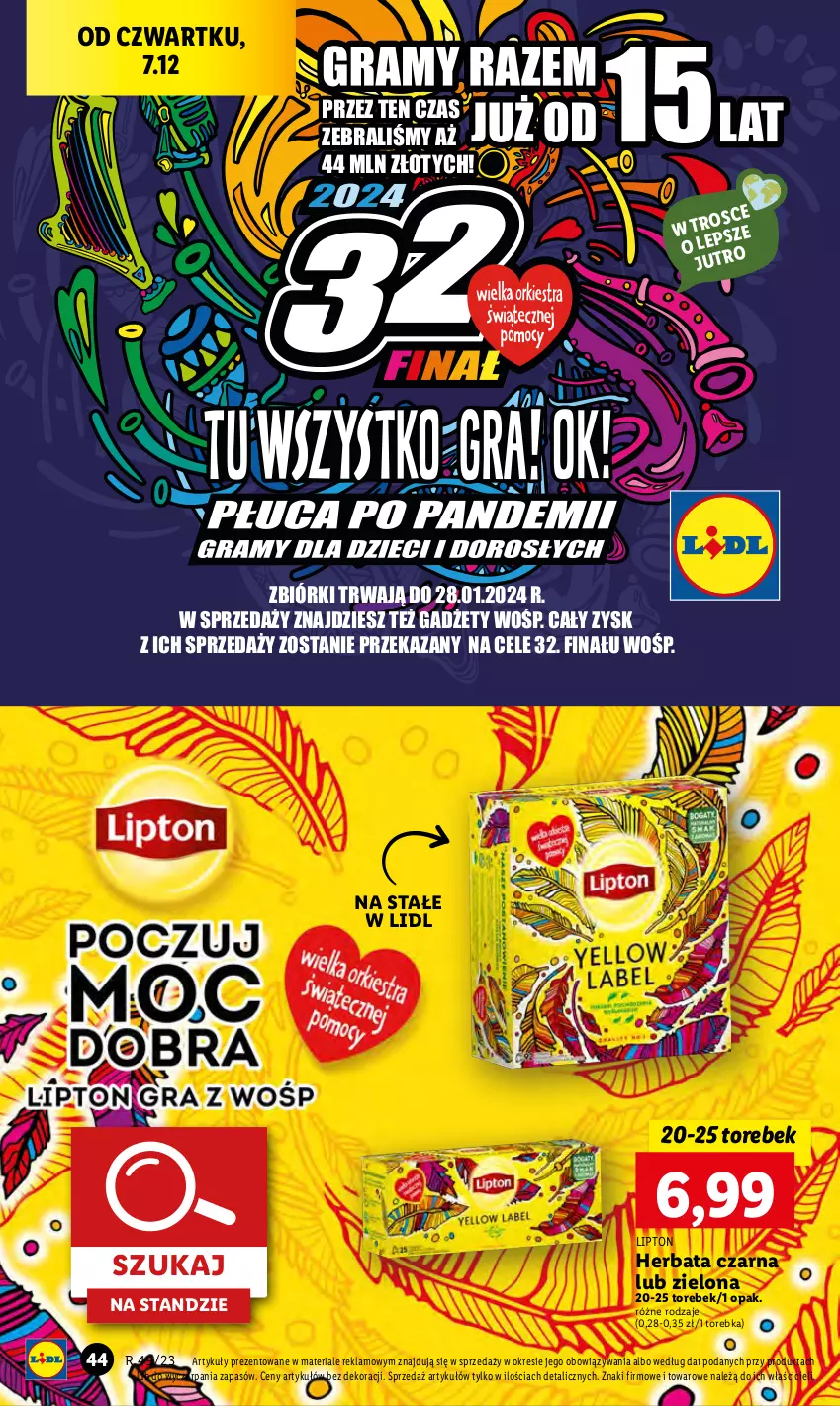 Gazetka promocyjna Lidl - GAZETKA - ważna 07.12 do 10.12.2023 - strona 48 - produkty: Herbata, Herbata czarna, Lipton, Torebka