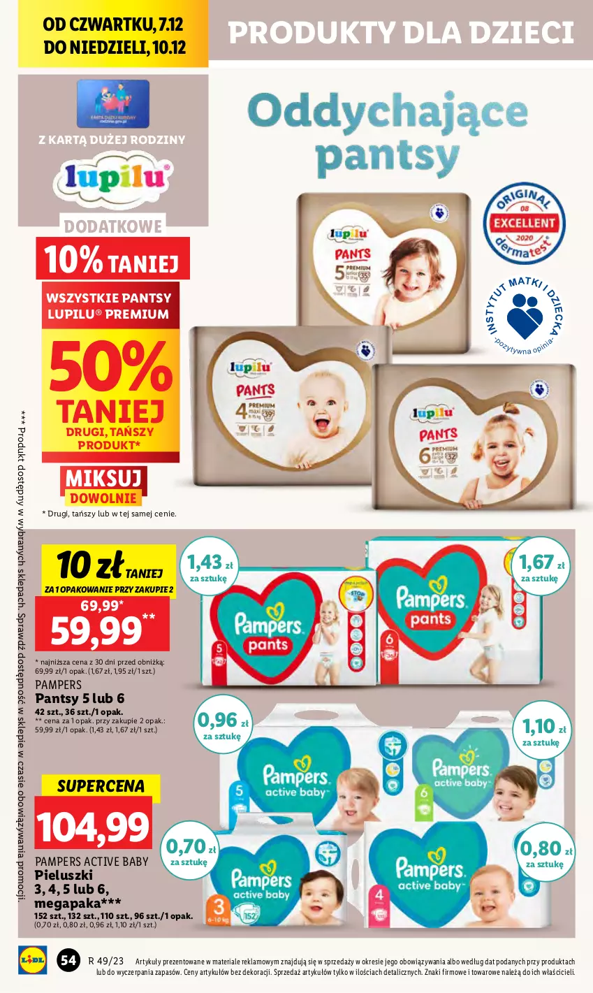 Gazetka promocyjna Lidl - GAZETKA - ważna 07.12 do 10.12.2023 - strona 60 - produkty: Dzieci, Pampers