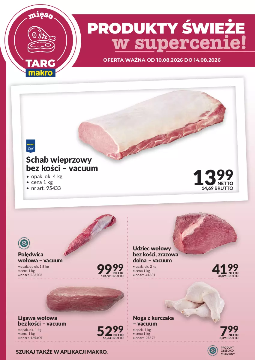 Gazetka promocyjna Makro - Targ MAKRO - oferta świeża w super cenach! - ważna 10.08 do 14.08.2026 - strona 2 - produkty: Kurczak, Polędwica, Polędwica wołowa, Schab wieprzowy, Udziec wołowy