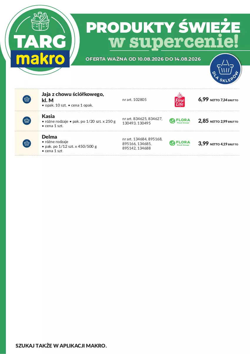 Gazetka promocyjna Makro - Targ MAKRO - oferta świeża w super cenach! - ważna 10.08 do 14.08.2026 - strona 8 - produkty: Delma, Jaja, Kasia
