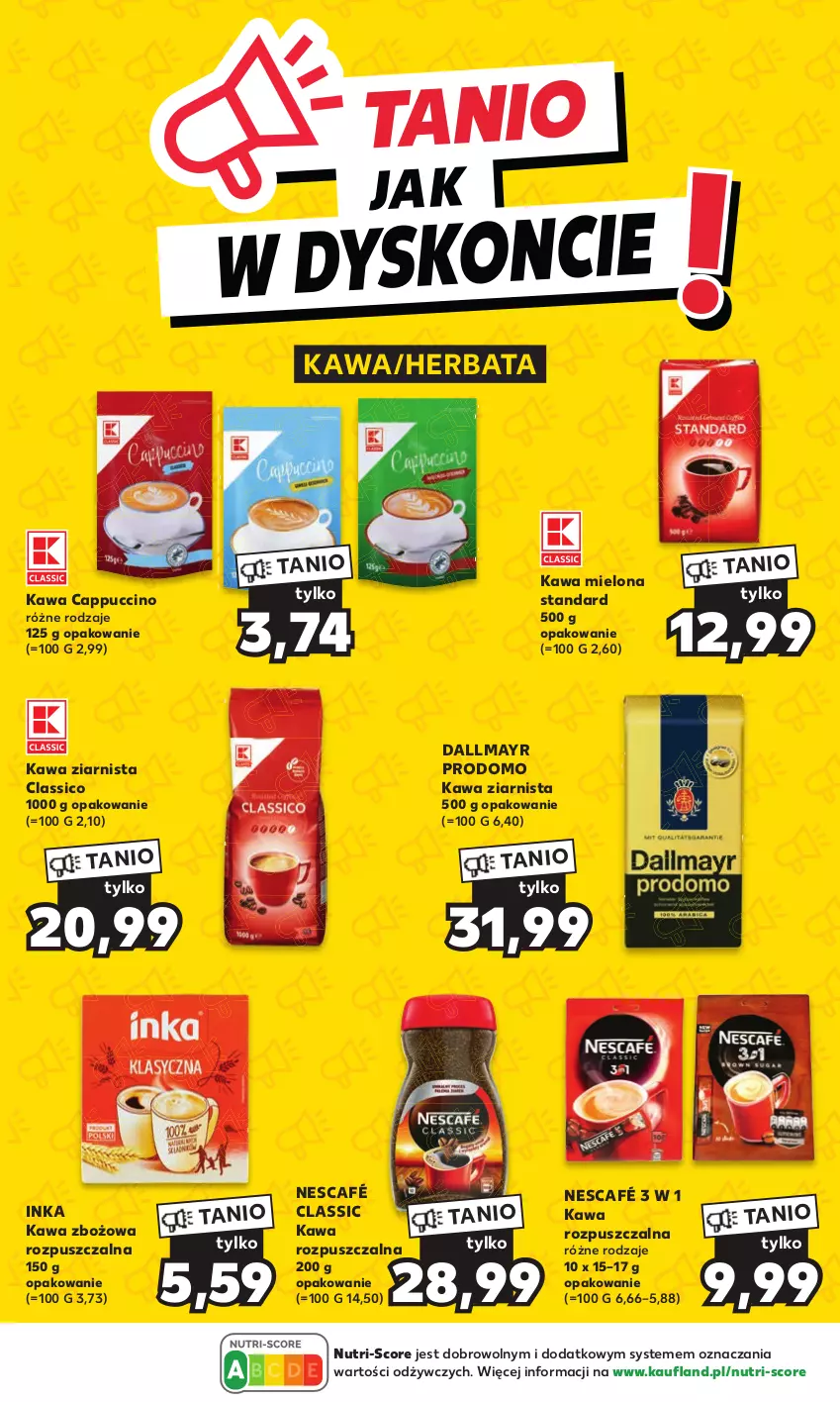 Gazetka promocyjna Kaufland - Kaufland - ważna 23.11 do 06.12.2023 - strona 16 - produkty: Cappuccino, Dallmayr, Herbata, Inka, Kawa, Kawa mielona, Kawa rozpuszczalna, Kawa zbożowa, Kawa ziarnista, Nescafé