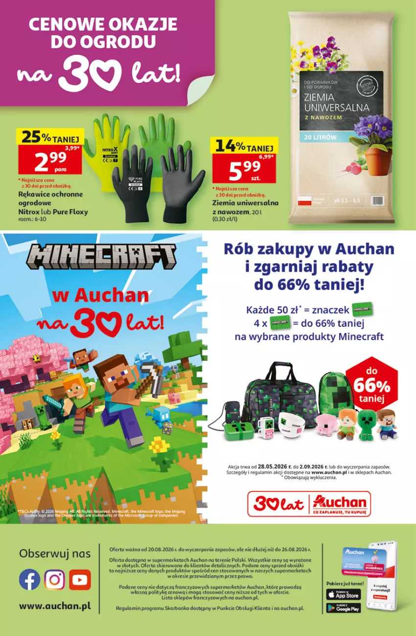 Gazetka promocyjna Auchan - 30 Lat Supermarket - ważna 20.08 do 26.08.2026 - strona 8 - produkty: Gra, Minecraft, Pojemnik, Por, Pur, Ser