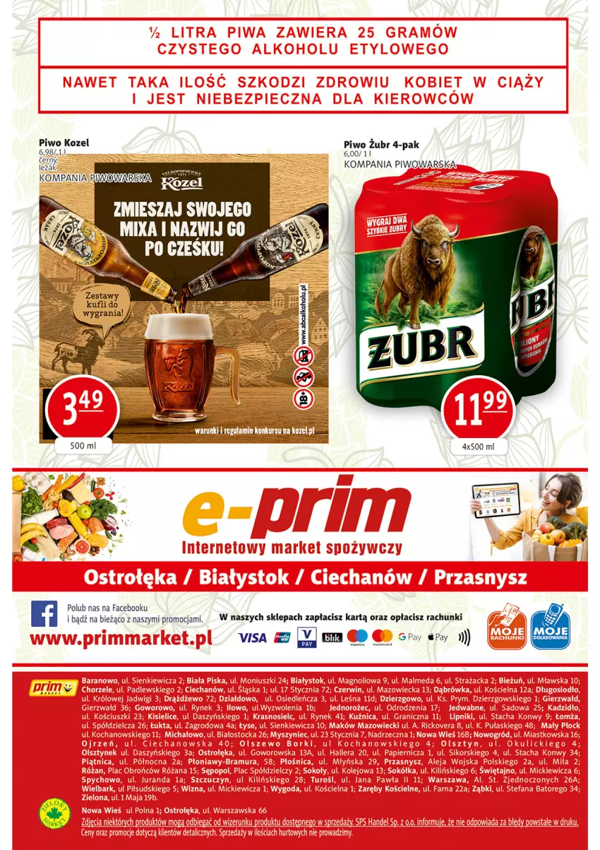 Gazetka promocyjna Prim Market - ważna 02.03 do 08.03.2023 - strona 16 - produkty: Fa, Kozel, Mixa, Piwo
