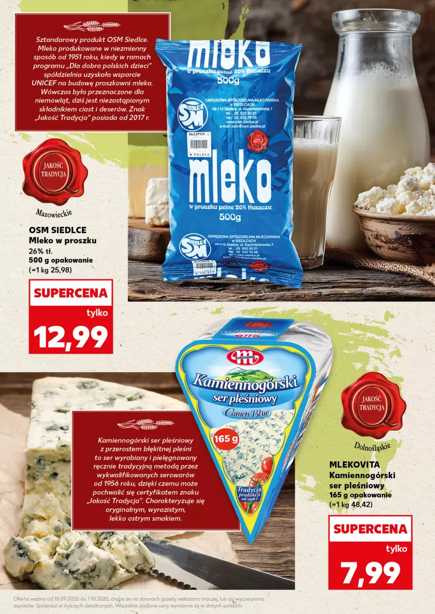 Gazetka promocyjna Kaufland - Kaufland - ważna 18.09 do 01.10.2025 - strona 3 - produkty: Fa, Mleko, Mleko w proszku, Mlekovita, Ser, Ser pleśniowy