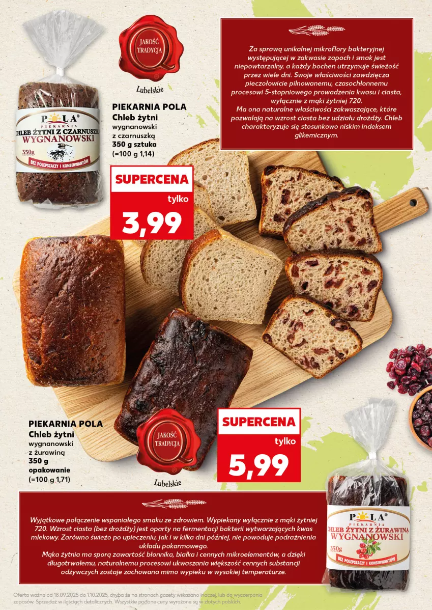 Gazetka promocyjna Kaufland - Kaufland - ważna 18.09 do 01.10.2025 - strona 9 - produkty: Chleb, Mąka, Mleko, Piec, Por, Sok, Top, Zdrowie