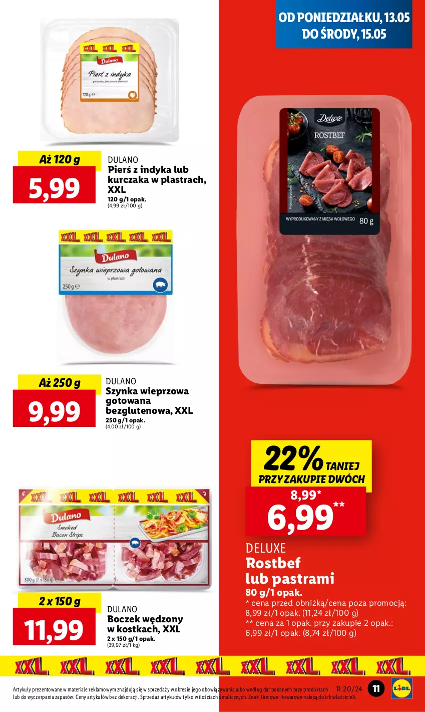 Gazetka promocyjna Lidl - GAZETKA - ważna 13.05 do 15.05.2024 - strona 13 - produkty: Boczek, Dulano, Kurczak, Rostbef, Szynka, Szynka wieprzowa