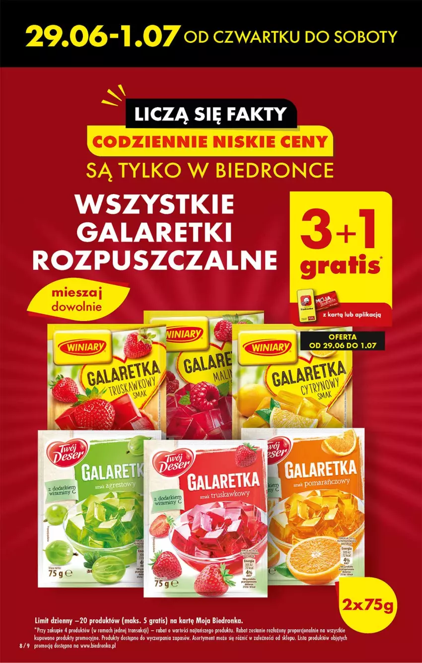 Gazetka promocyjna Biedronka - Od Czwartku - ważna 29.06 do 05.07.2023 - strona 8 - produkty: Gala, Galaretka, Galaretki, Gra, Por, Rama, Tran