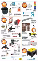 Gazetka promocyjna E Leclerc - Gazetka - ważna od 14.01 do 14.01.2023 - strona 11 - produkty: Top, Kłódka, Rozgałęźnik, Philips, Stołek, Cień, Organizer, Klej, Tarka, WD-40, Wkręt, Wiadro, Latarka, Pistolet, Miernik cyfrowy, Podkład, Lakier