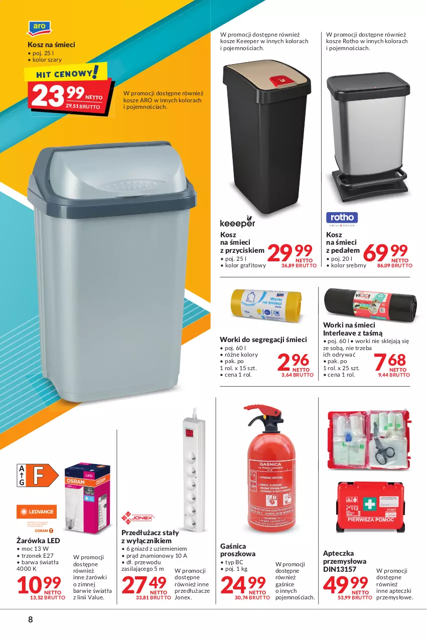 Gazetka promocyjna Makro - [Oferta specjalna] Zorganizuj swoje biuro - ważna 07.01 do 24.01.2022 - strona 8 - produkty: Gaśnica, Gra, Klej, Kosz, Worki na śmiec, Worki na śmieci