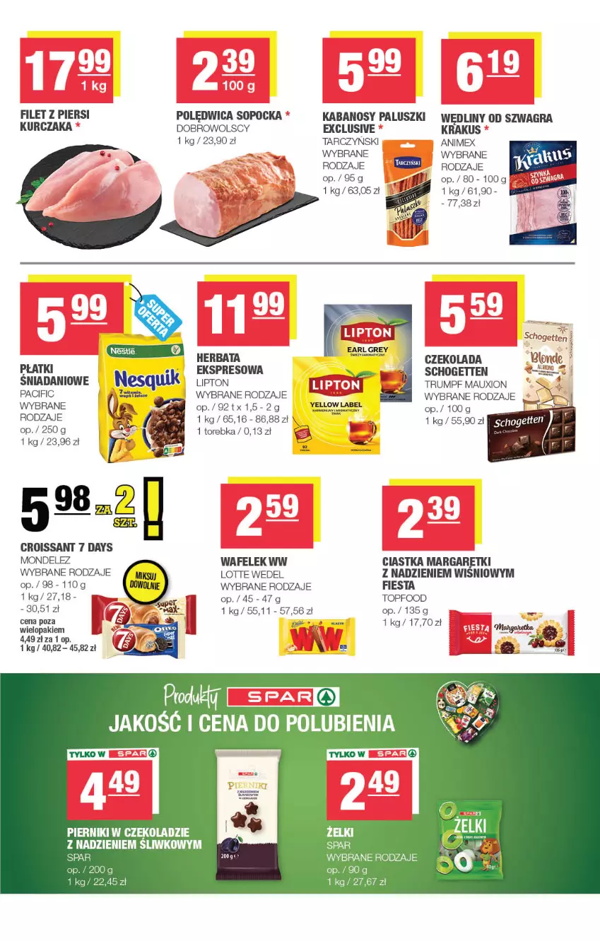 Gazetka promocyjna Spar - Spar-Mini - ważna 21.10 do 01.11.2026 - strona 3 - produkty: 7 Days, Ciastka, Cif, Croissant, Danio, Fa, Gra, Kabanos, Krakus, Kurczak, Lipton, Nesquik, Piernik, Pierniki w czekoladzie, Polędwica, Schogetten, Tarczyński, Top, Torebka, Wafelek