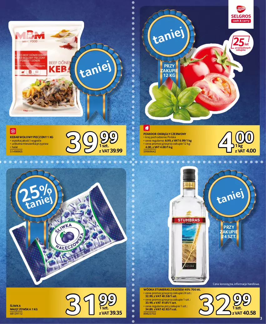 Gazetka promocyjna Selgros - Extra Oferta - ważna 30.06 do 13.07.2022 - strona 3 - produkty: Kebab, Piec, Sok, Wódka