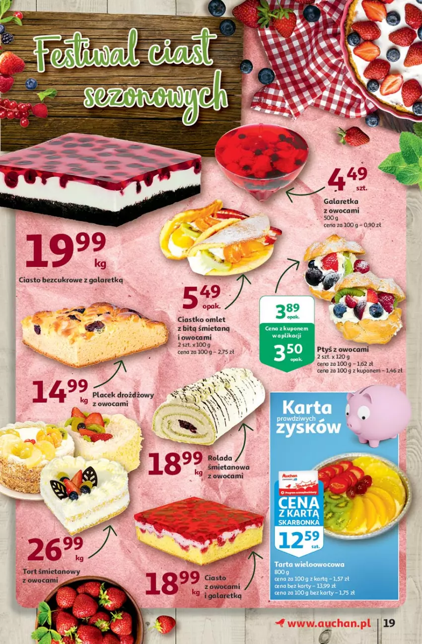 Gazetka promocyjna Auchan - Hiper Kibicowanie Hipermarkety - ważna 10.06 do 16.06.2021 - strona 19 - produkty: Gala, Galaretka, Ser, Tarta