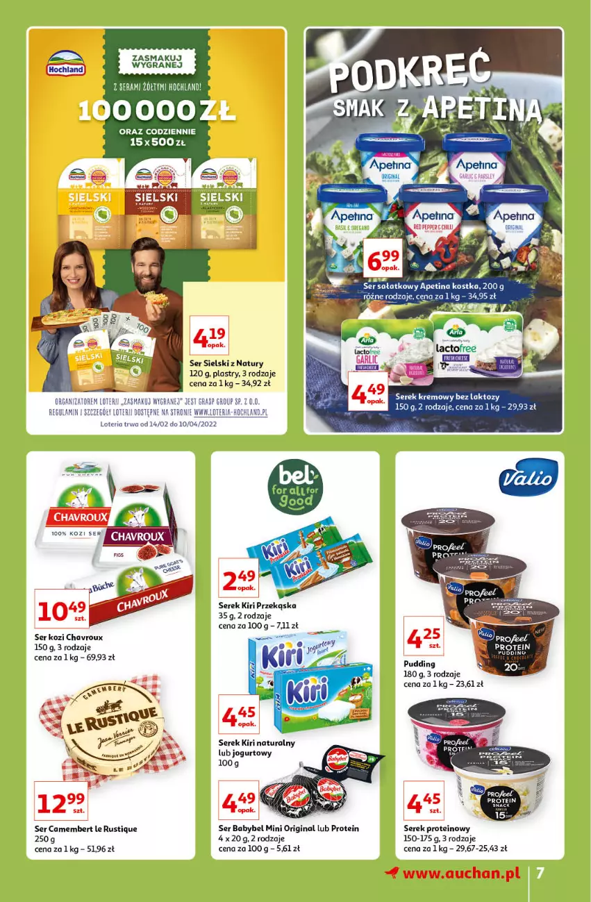 Gazetka promocyjna Auchan - Znane lubiane Marki Hipermarkety - ważna 31.03 do 06.04.2022 - strona 7 - produkty: Camembert, Gin, Gra, Hochland, Jogurt, Koc, Pudding, Rust, Ser, Ser kozi, Serek