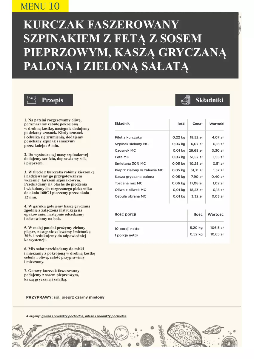 Gazetka promocyjna Makro - [Oferta specjalna] PrzyGOTUJ apetyczne menu! - ważna 01.03 do 31.03.2022 - strona 106 - produkty: Cebula, Czosnek, Fa, Feta, Gry, Kasza, Kasza gryczana, Kurczak, Mleko, Olej, Oliwa z oliwek, Piec, Piekarnik, Pieprz, Por, Przyprawy, Rum, Sałat, Ser, Sól, Sos, Szpinak