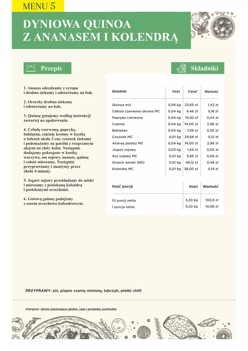 Gazetka promocyjna Makro - [Oferta specjalna] PrzyGOTUJ apetyczne menu! - ważna 01.03 do 31.03.2022 - strona 58 - produkty: Ananas, Cebula, Cebula czerwona, Czosnek, Jogurt, Kolendra, Nuty, Olej, Papryka, Papryka czerwona, Pieprz, Por, Przyprawy, Quinoa, Sól, Sos, Sos sojowy, Syrop, Warzywa