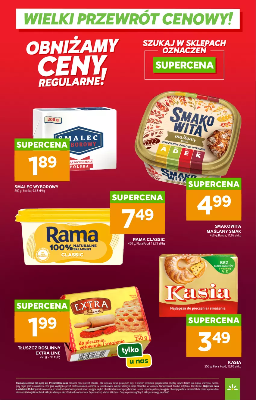 Gazetka promocyjna Stokrotka - Wielki przewrót cenowy - ważna 10.04 do 30.04.2026 - strona 3 - produkty: Flora, Kasia, Rama, Smakowita, Smalec, Tłuszcz roślinny