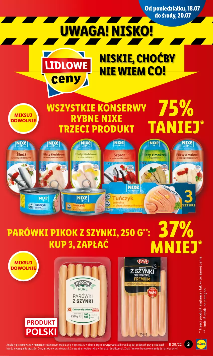 Gazetka promocyjna Lidl - GAZETKA - ważna 18.07 do 20.07.2022 - strona 3 - produkty: Parówki, PIKOK, Ser, Waga