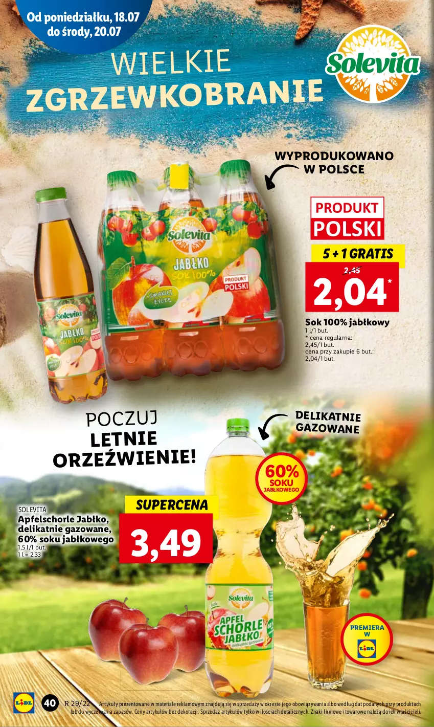 Gazetka promocyjna Lidl - GAZETKA - ważna 18.07 do 20.07.2022 - strona 40 - produkty: Gra, Sok