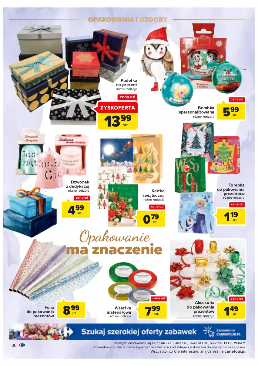 Gazetka promocyjna Carrefour - Gazetka Zabawki - ważna 02.11 do 26.11.2022 - strona 36 - produkty: Akcesoria do pakowania, Canpol, Dzwonek, Folia do pakowania, Pudełko, Torebka, Wstążka