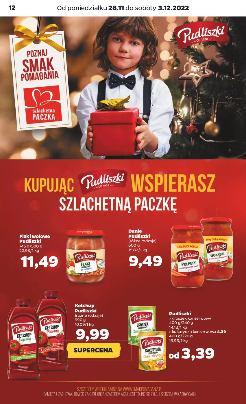 Gazetka promocyjna Netto - Artykuły spożywcze - ważna 28.11 do 03.12.2022 - strona 12 - produkty: Flaki, Flaki wołowe, Groszek, Ketchup, Kukurydza, Kukurydza konserwowa, Pudliszki, Ser