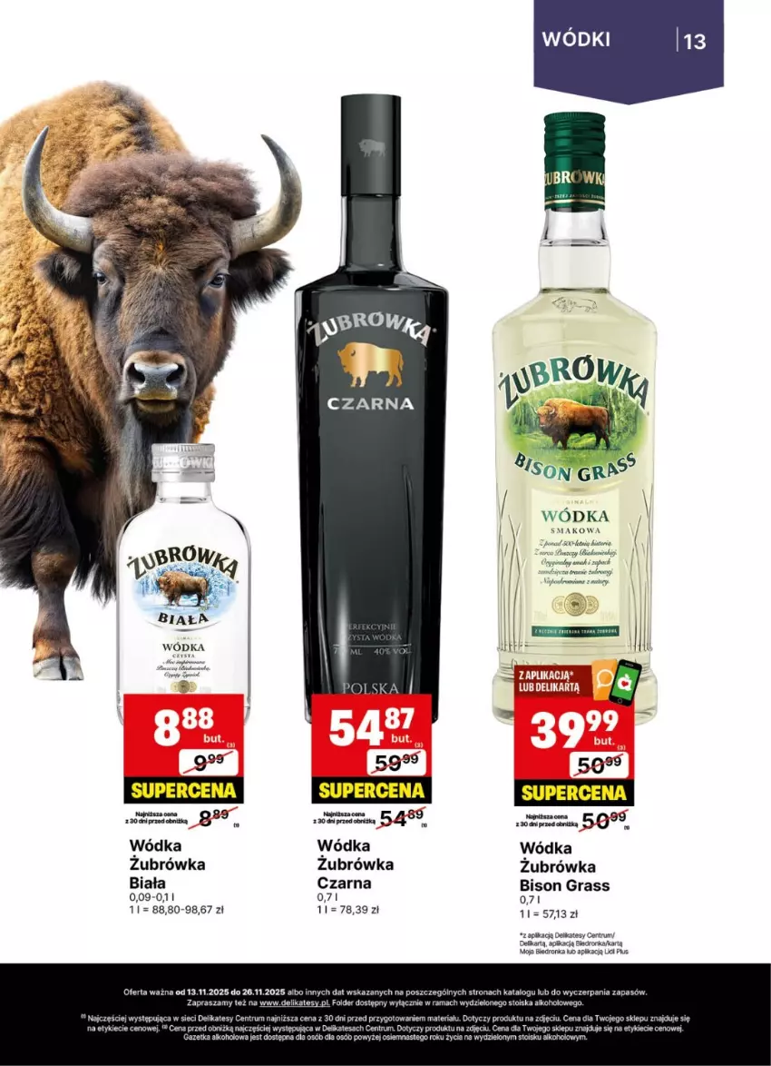 Gazetka promocyjna Delikatesy Centrum - Delibarek DC46-DC47 - ważna 13.11 do 26.11.2025 - strona 13 - produkty: Fa, Gin, Gra, Orka, Rama, Rum, Ser, Wódka