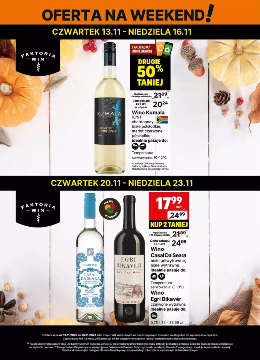 Gazetka promocyjna Delikatesy Centrum - Delibarek DC46-DC47 - ważna 13.11 do 26.11.2025 - strona 2 - produkty: Chardonnay, Merlot, Rama, Rum, Ser, Wino