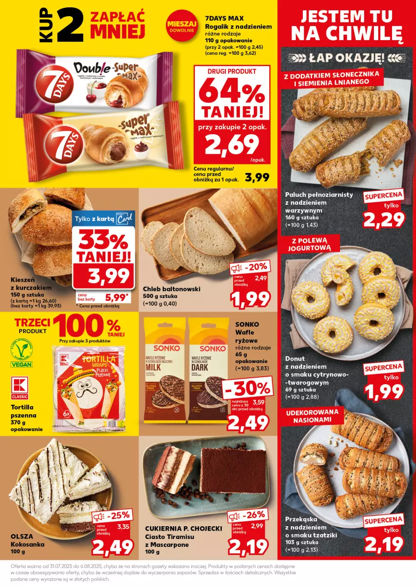 Gazetka promocyjna Kaufland - Mocny Start - ważna 04.08 do 06.08.2025 - strona 13 - produkty: Chleb, Cukier, Kakao, Koc, Kokos, Mascarpone, Rogal, Ryż, Sonko, Tortilla, Wafle
