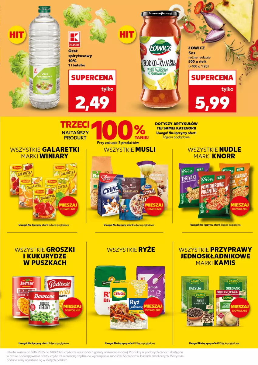 Gazetka promocyjna Kaufland - Mocny Start - ważna 04.08 do 06.08.2025 - strona 17 - produkty: Gala, Galaretki, Kamis, Knorr, Mus, Ocet, Przyprawy, Ryż, Waga, Winiary