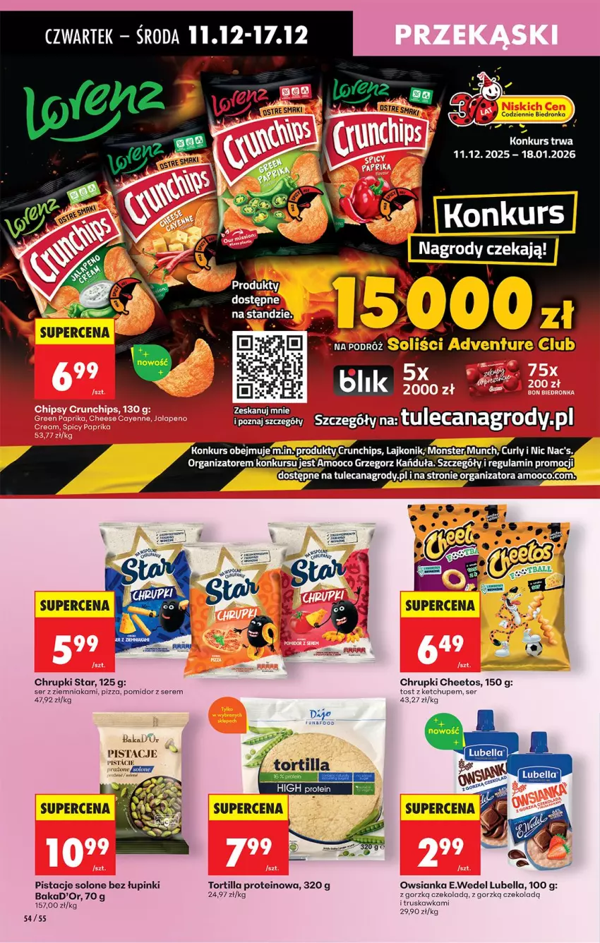 Gazetka promocyjna Biedronka - Od Czwartku - ważna 11.12 do 17.12.2025 - strona 73 - produkty: Bell, Bella, Cheetos, Chrupki, Ketchup, Lubella, Owsianka, Pistacje, Pizza, Ser, Tortilla