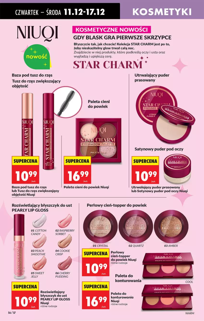 Gazetka promocyjna Biedronka - Od Czwartku - ważna 11.12 do 17.12.2025 - strona 75 - produkty: Baza pod tusz, Błyszczyk do ust, Candy, Cień, Dzieci, Fa, Gra, Niuqi, Paleta, Pudding, Puder, Puder prasowany, Smoothie, Top, Tusz