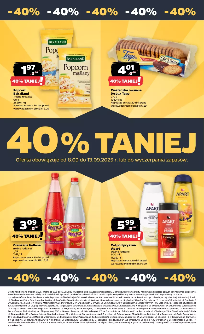 Gazetka promocyjna Netto - Od Poniedziałku - ważna 08.09 do 13.09.2025 - strona 25 - produkty: Bakalland, Fa, Gry, Hellena, Karp, Kujawski, Oranżada, Podlaski, Popcorn, Sok, Stock, Tago, Top, Wino
