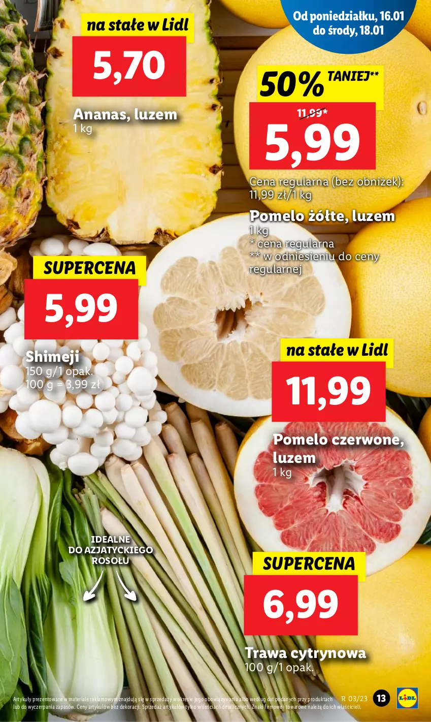 Gazetka promocyjna Lidl - GAZETKA - ważna 16.01 do 18.01.2023 - strona 19 - produkty: Ananas, Pomelo