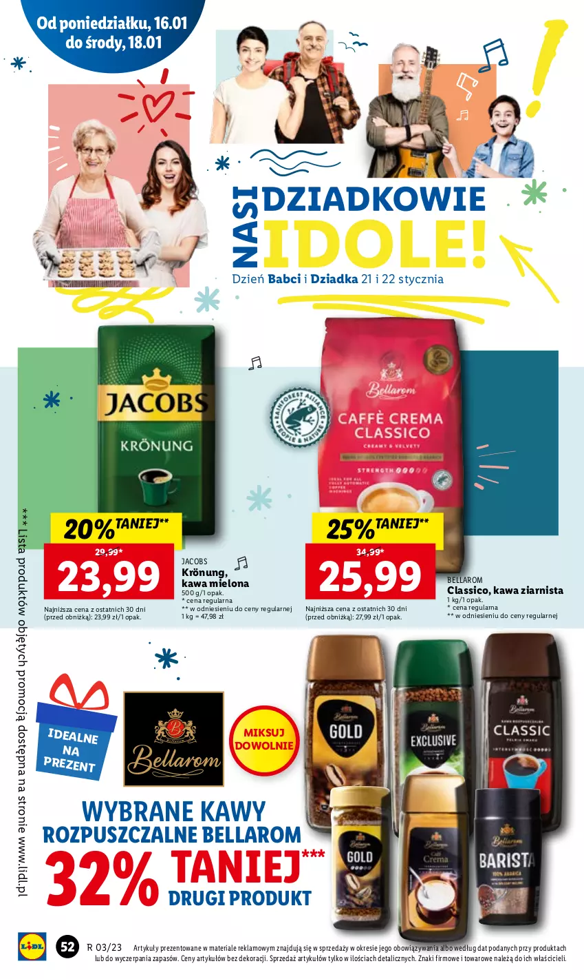 Gazetka promocyjna Lidl - GAZETKA - ważna 16.01 do 18.01.2023 - strona 58 - produkty: Bell, Bella, Jacobs, Jacobs Krönung, Kawa, Kawa mielona, Kawa ziarnista