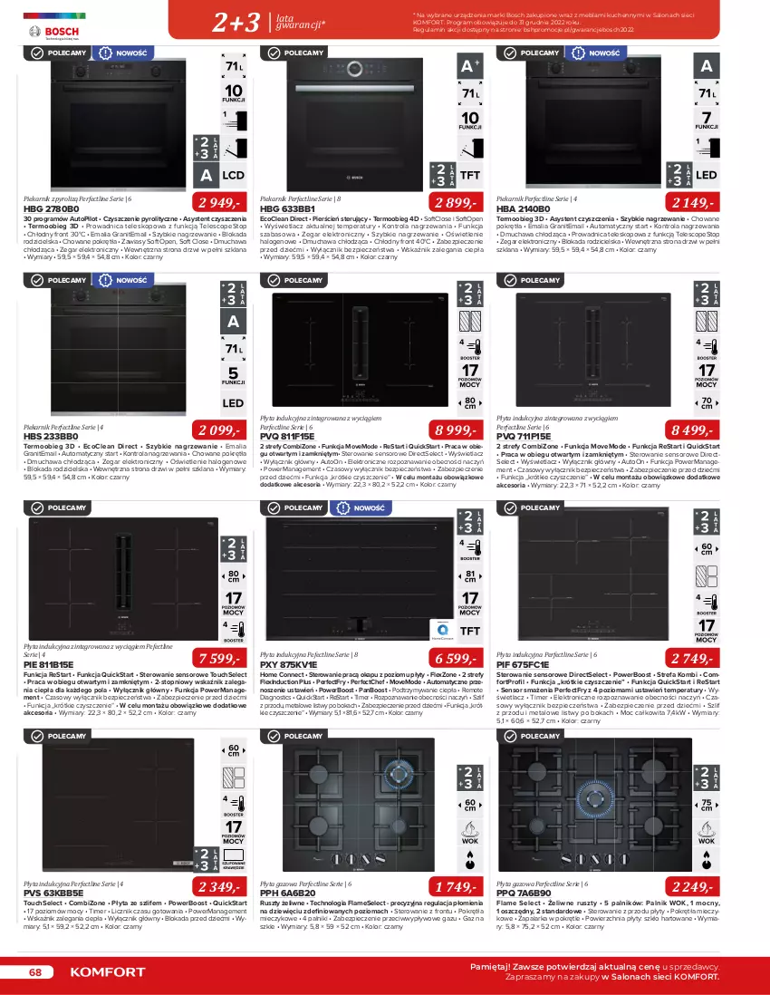 Gazetka promocyjna Komfort - Katalog urządzeń AGD - ważna 01.11.2022 do 31.03.2023 - strona 68 - produkty: Bosch, Cień, Control, Drzwi, Fa, Gra, Halo, HP, Kompresor, Kosz, LANA, LG, Miecz, Mięta, Okap, Perfecta, Pesto, Piec, Piekarnik, Płyta, Płyta indukcyjna, Pokrywa, Rolki, Ser, Sprzedawcy, Stopp, Teleskop, Top, Warka, Zamrażarka, Zapalarka, Zegar, Zmywarka