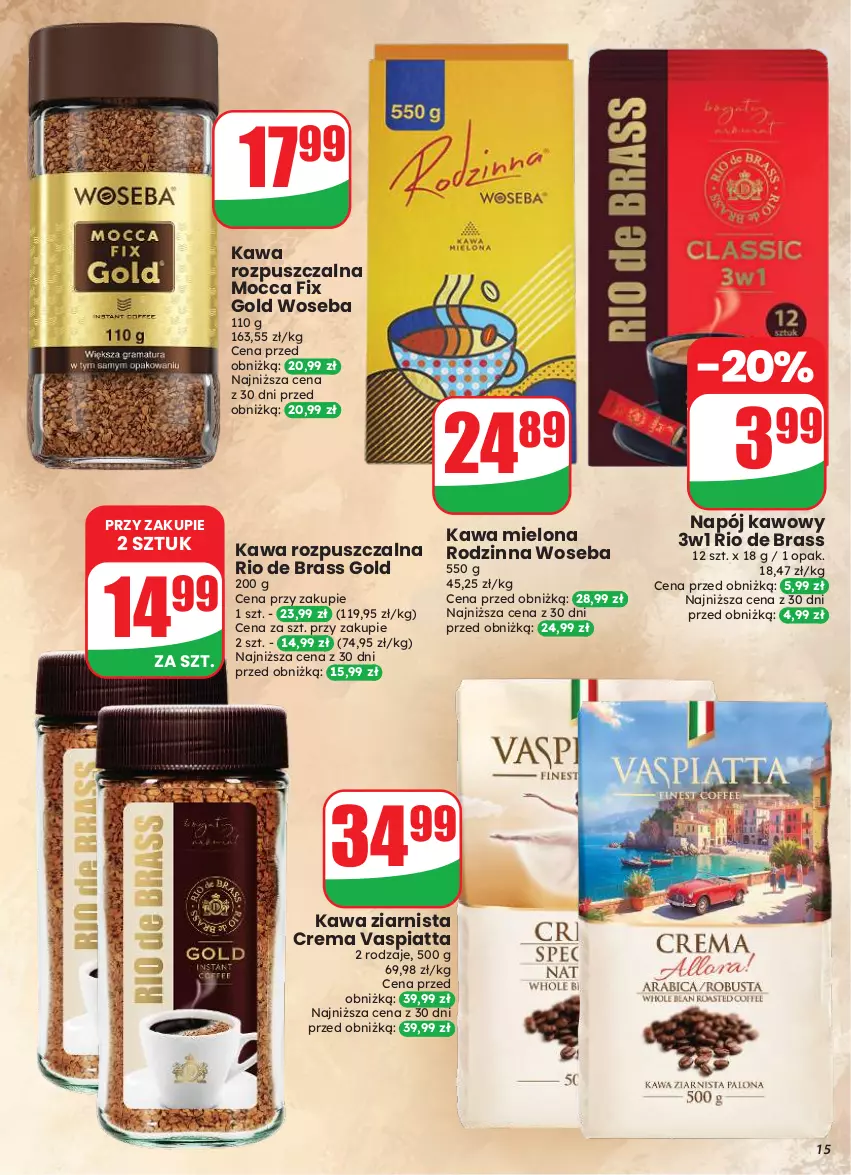 Gazetka promocyjna Dino - Gazetka 33 / 2026 - ważna 12.08 do 18.08.2026 - strona 15 - produkty: Kawa, Kawa mielona, Kawa rozpuszczalna, Kawa ziarnista, Mocca Fix Gold, Napój, Woseba