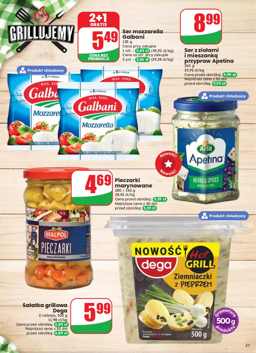 Gazetka promocyjna Dino - Gazetka 33 / 2026 - ważna 12.08 do 18.08.2026 - strona 21 - produkty: Dega, Galbani, Gra, Grill, Mozzarella, Piec, Sałat, Sałatka, Ser