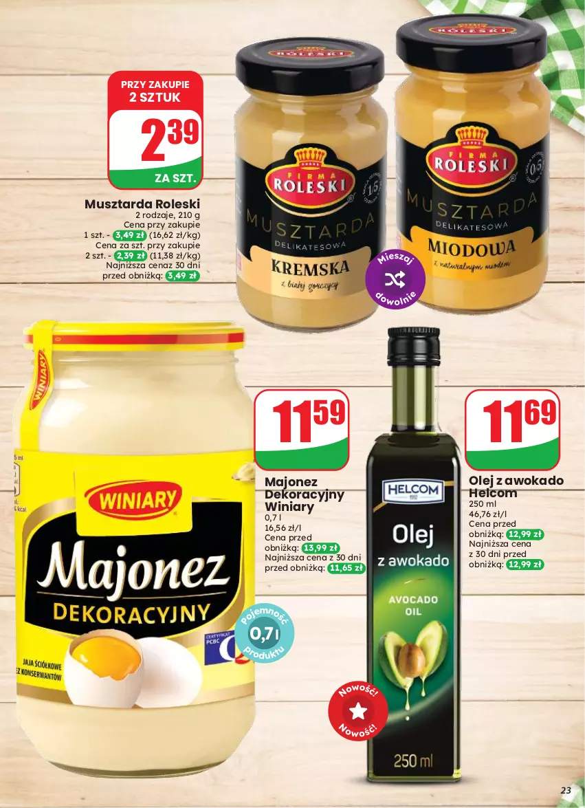 Gazetka promocyjna Dino - Gazetka 33 / 2026 - ważna 12.08 do 18.08.2026 - strona 23 - produkty: HELCOM, Majonez, Mus, Musztarda, Olej, Winiary