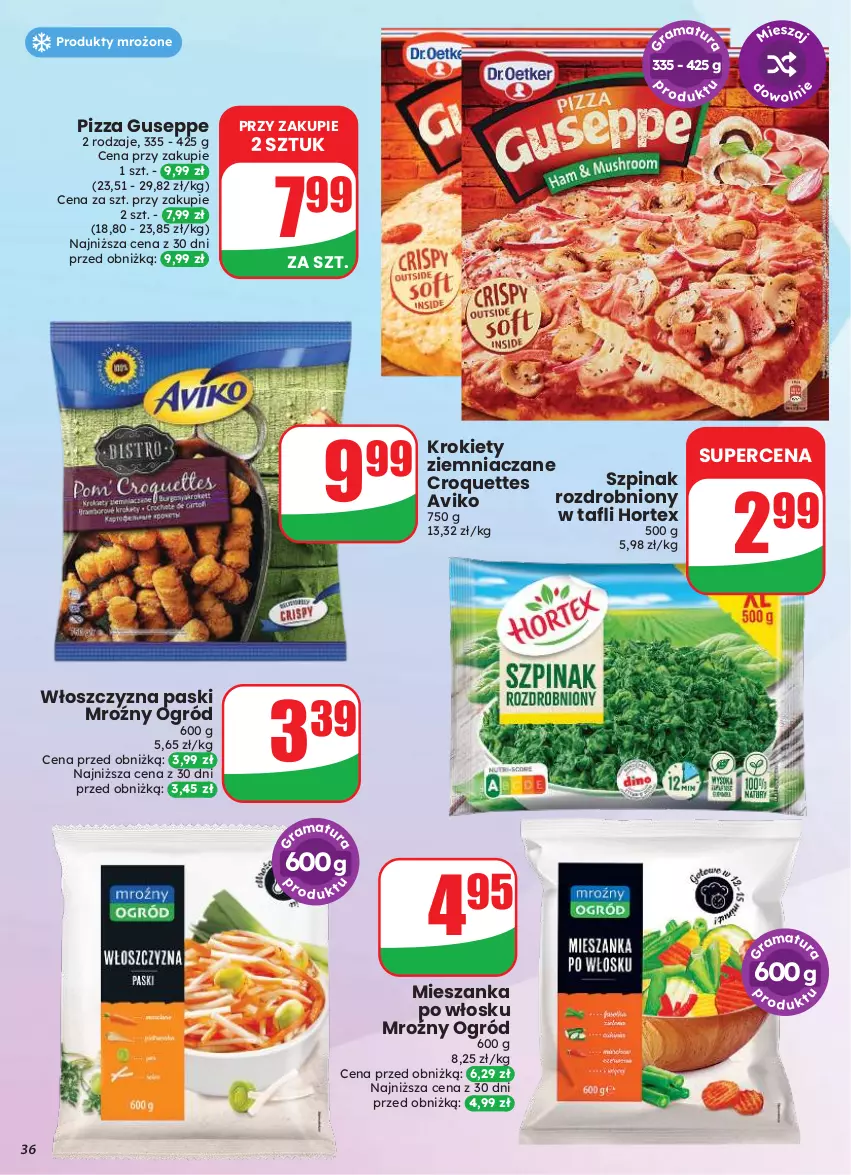 Gazetka promocyjna Dino - Gazetka 33 / 2026 - ważna 12.08 do 18.08.2026 - strona 36 - produkty: Hortex, Krokiety, Ogród, Pizza, Produkty mrożone, Szpinak