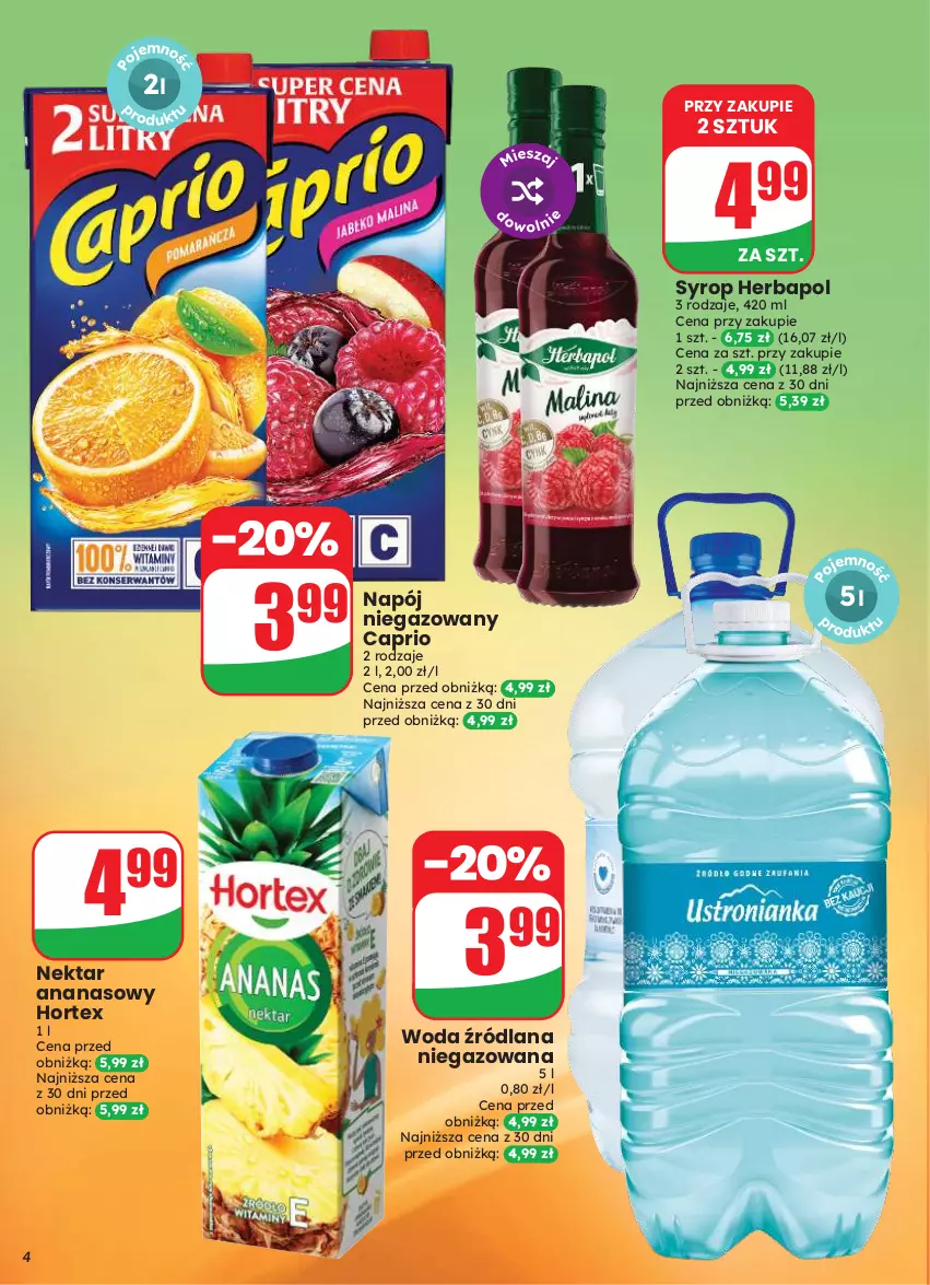 Gazetka promocyjna Dino - Gazetka 33 / 2026 - ważna 12.08 do 18.08.2026 - strona 4 - produkty: Ananas, Herbapol, Hortex, LANA, Napój, Napój niegazowany, Nektar, Syrop, Woda
