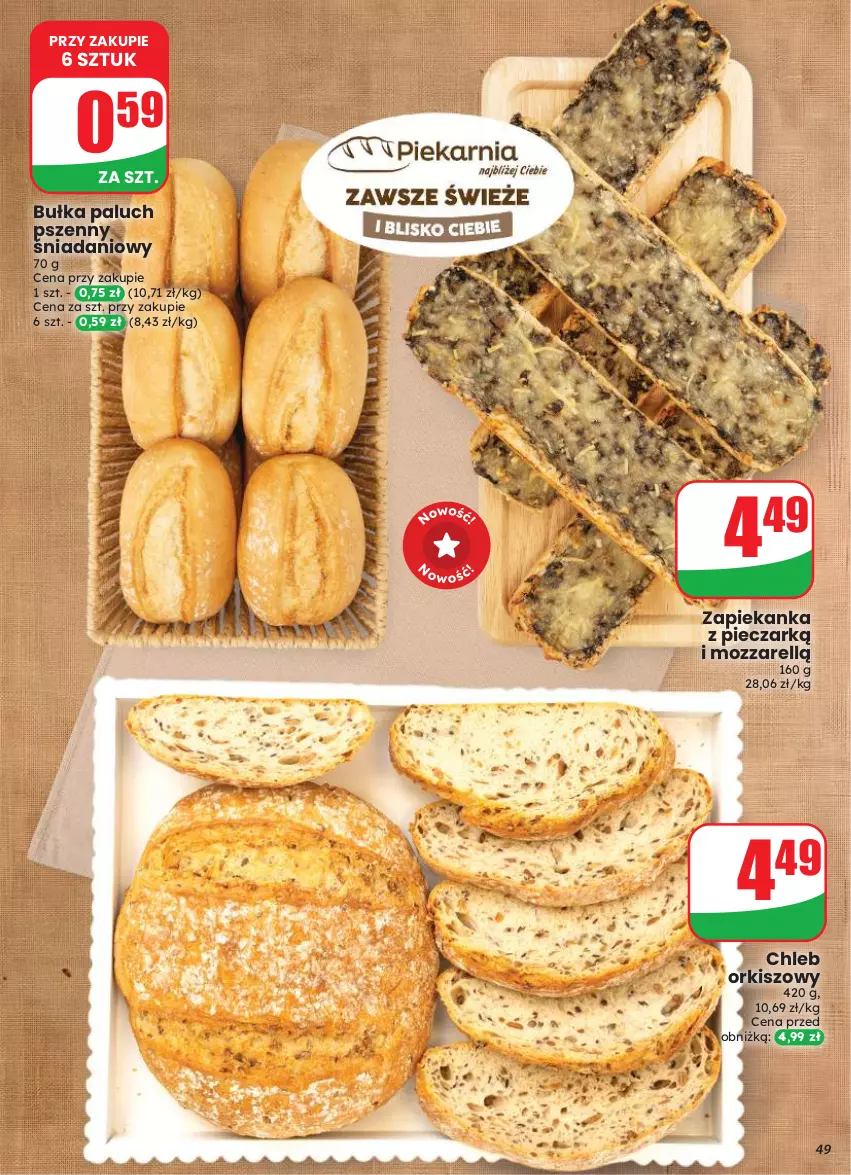 Gazetka promocyjna Dino - Gazetka 33 / 2026 - ważna 12.08 do 18.08.2026 - strona 49 - produkty: Bułka, Chleb, Danio, Piec, Zapiekanka