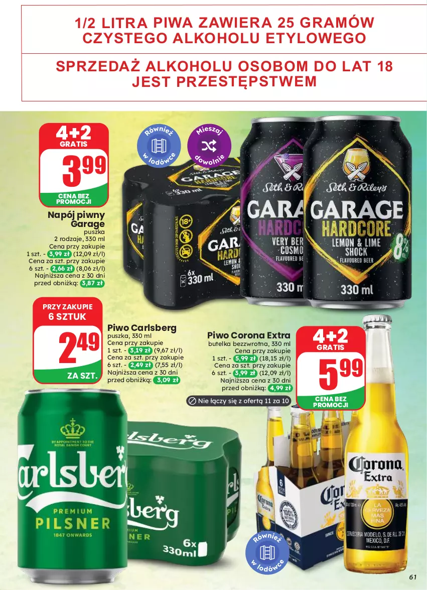Gazetka promocyjna Dino - Gazetka 33 / 2026 - ważna 12.08 do 18.08.2026 - strona 61 - produkty: Carlsberg, Corona Extra, Gra, Napój, Piwa, Piwo
