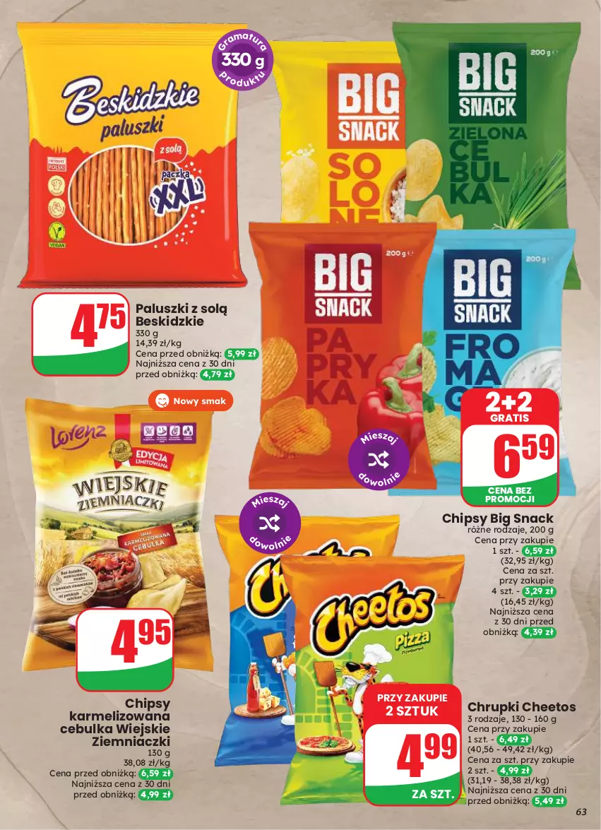 Gazetka promocyjna Dino - Gazetka 33 / 2026 - ważna 12.08 do 18.08.2026 - strona 63 - produkty: Beskidzki, Cheetos, Chipsy, Chrupki, Gra