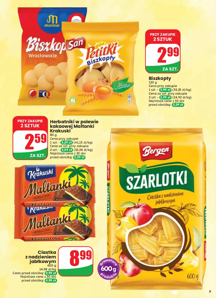 Gazetka promocyjna Dino - Gazetka 33 / 2026 - ważna 12.08 do 18.08.2026 - strona 9 - produkty: Biszkopty, Ciastka, Herbatniki, Kakao, Krakus, Krakuski
