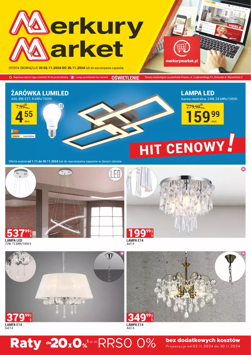 Gazetka promocyjna Merkury Market - ważna 02.11 do 30.11.2024 - strona 1 - produkty: Lampa, Lampa LED