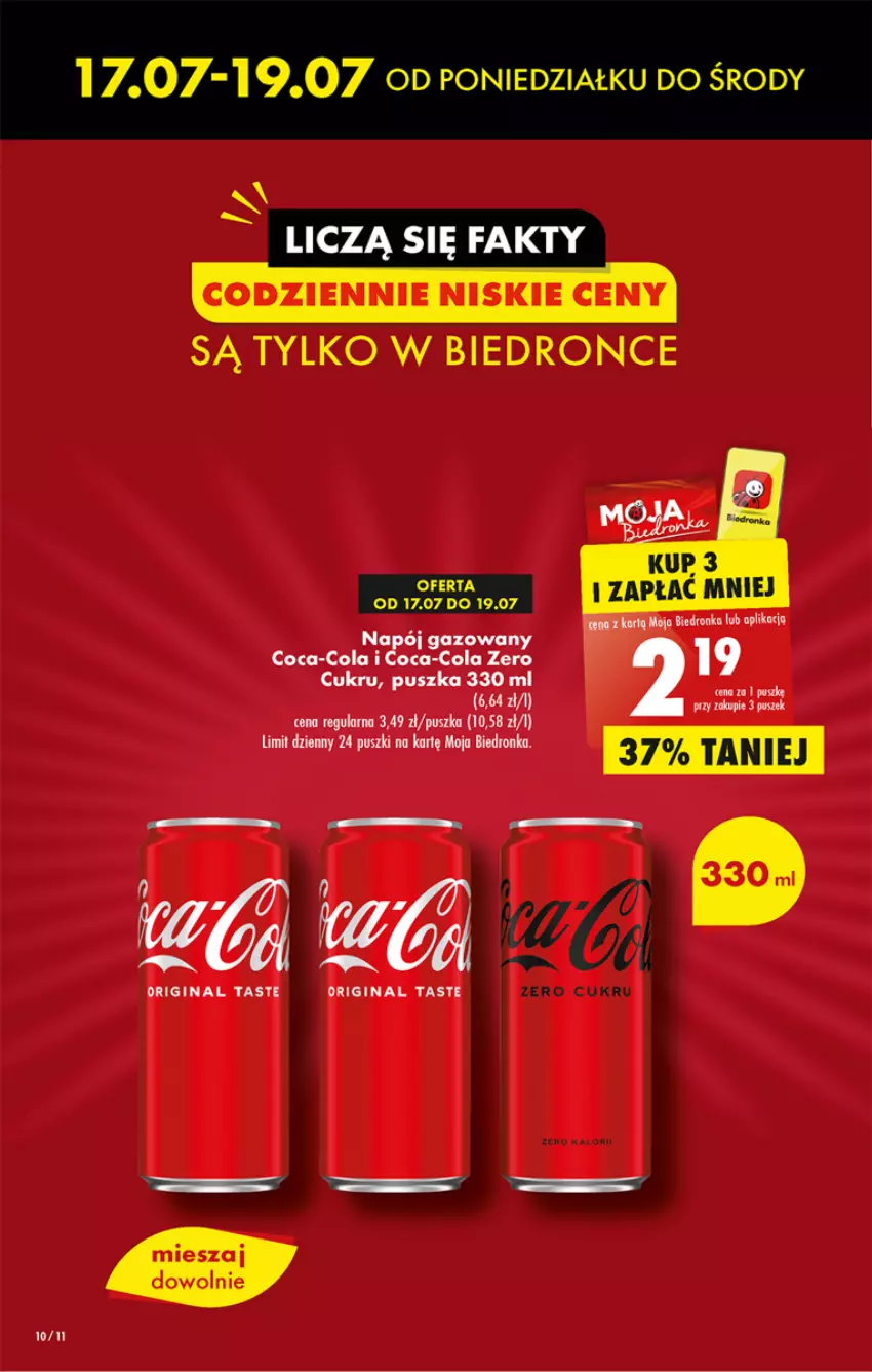 Gazetka promocyjna Biedronka - Od poniedzialku - ważna 17.07 do 22.07.2023 - strona 10 - produkty: Coca-Cola, Fa, Gin, Napój, Napój gazowany