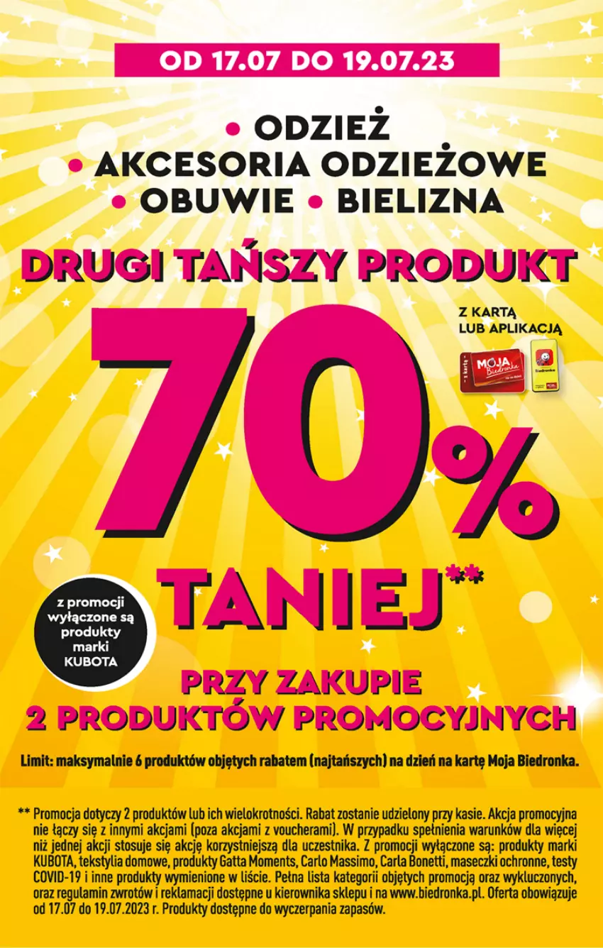 Gazetka promocyjna Biedronka - Od poniedzialku - ważna 17.07 do 22.07.2023 - strona 50 - produkty: Bielizna, Gatta, Moments, Obuwie